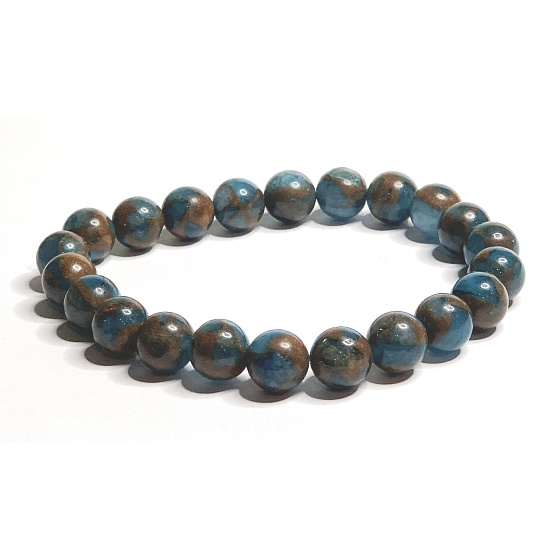 Jaspis Cloisonne Blue náramok elastický prírodný kameň, guľôčka 8 mm / 16 - 17 cm