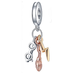 Charm Harry Potter - okuliare, Nimbus 2000 a blesky, náramok s príveskom 3v1