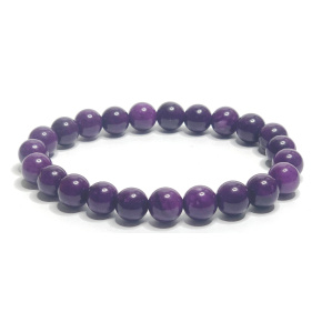 Sugilit náramok elastický prírodný kameň, guľôčka 8 mm / 16 - 17 cm, kameň lásky