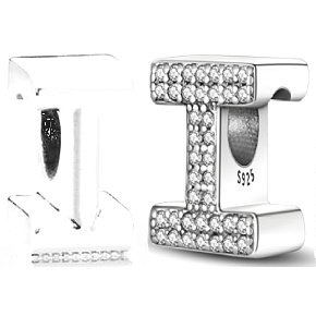 Prívesok Striebro 925 Abeceda písmeno I, korálik na náramok