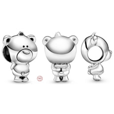 Prívesok Striebro 925 Medveď Theo, korálik na náramku zviera