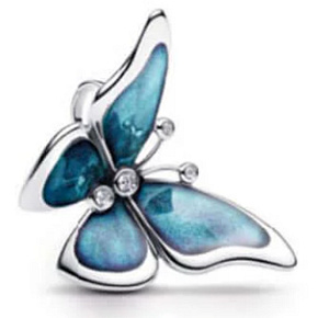 Charm Třpytivý velkolepý motýl Modrásek, korálek na náramek zvíře Charm Třpytivý velkolepý motýl Modrásek, korálek na náramek zvíře