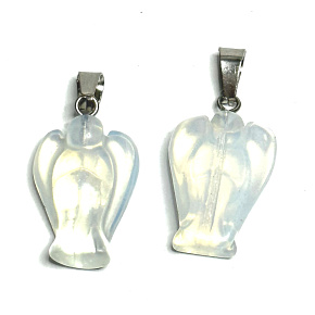 Opalit Anjel strážca prívesok syntetický kameň ručne brúsený 2 - 2,2 cm, kameň prianí a nádeje