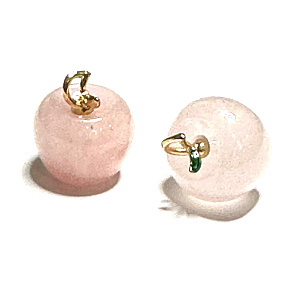 Prívesok jablko ruže, prírodný kameň 2,7 x 15 mm, kameň lásky