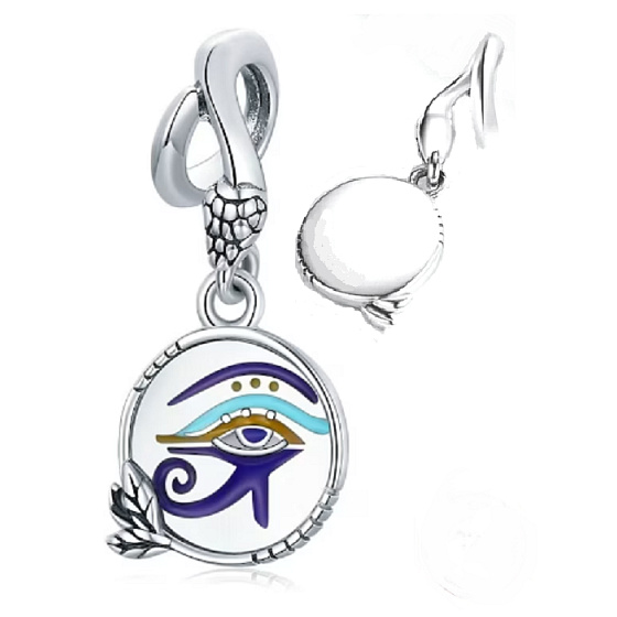 Striebro 925 Egypt - Oko rohu, prívesok na náramok symbol