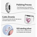 Strieborné 925 Airpods slúchadlá s ružovým srdcom, 2v1 prívesok náramok záujmy