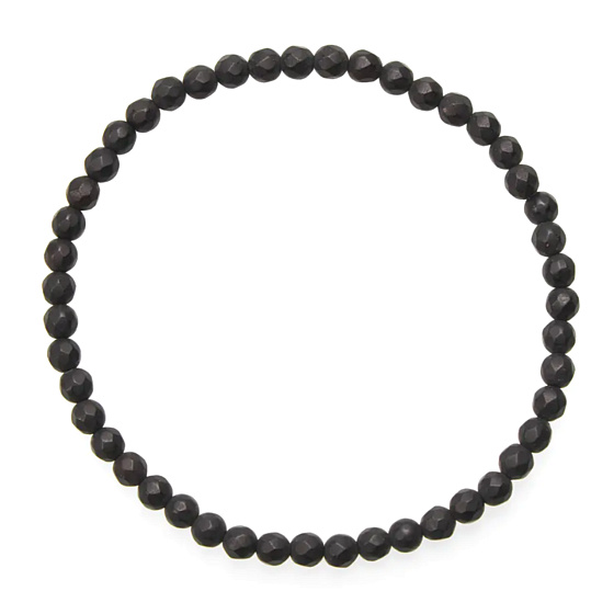 Onyx facet mat náramok elastický prírodný kameň, guľa 4 mm / 19 cm, kameň životnej sily
