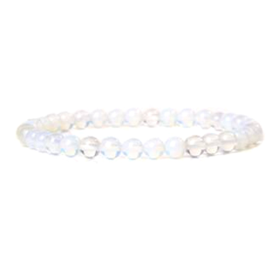 Krištáľový náramok elastický prírodný kameň, guľôčka 4 mm / 15 cm, pre deti