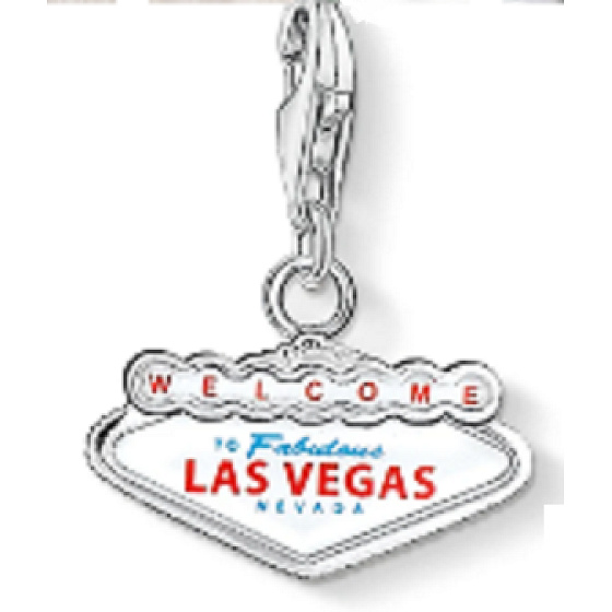Prívesok na cestovnom náramku zo striebra 925 Las Vegas, zapínanie na homára