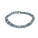 Zafírový náramok s fazetou elastický prírodný kameň, guľôčka 4 mm / 16 - 17 cm, kameň múdrosti, pravdy a intuície