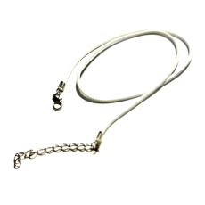 Voskovaná šňůrka bílá s karabinkou délka 45 x 1,5 cm 1 kus Voskovaná šňůrka bílá s karabinkou délka 45 x 1,5 cm 1 kus