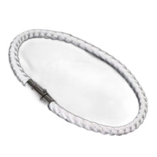 Lanový Magnetický náramek – bílý 21,5 cm x 4 mm, unisex Lanový Magnetický náramek – bílý 21,5 cm x 4 mm, unisex