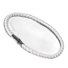 Lanový Magnetický náramek – bílý 21,5 cm x 4 mm, unisex