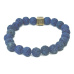 Lávovo modré trblietky s kráľovskou mantrou Om, náramok z elastického prírodného kameňa, korálik 8 mm / 16-17 cm, zrodený zo štyroch živlov