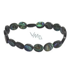 Paua mušle / Abalon s duhovou hrou barev náramek 8 x 10 mm / 16 - 17 cm, symbol ochrany a životní rovnováhy Paua mušle / Abalon s duhovou hrou barev náramek 8 x 10 mm / 16 - 17 cm, symbol ochrany a životní rovnováhy