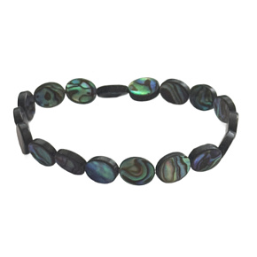 Paua mušle / Abalon s duhovou hrou barev náramek 8 x 10 mm / 16 - 17 cm, symbol ochrany a životní rovnováhy Paua mušle / Abalon s duhovou hrou barev náramek 8 x 10 mm / 16 - 17 cm, symbol ochrany a životní rovnováhy