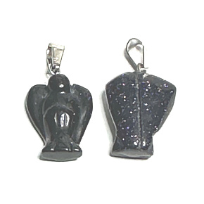 Zlatý kameň modrý anjel strážca prívesok 2 - 2,2 cm, kameň ambícií