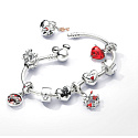 Prívesok zo striebra 925 Disney Mickey Mouse a Minnie Mouse - Srdce - Navždy, korálik na náramku lásky