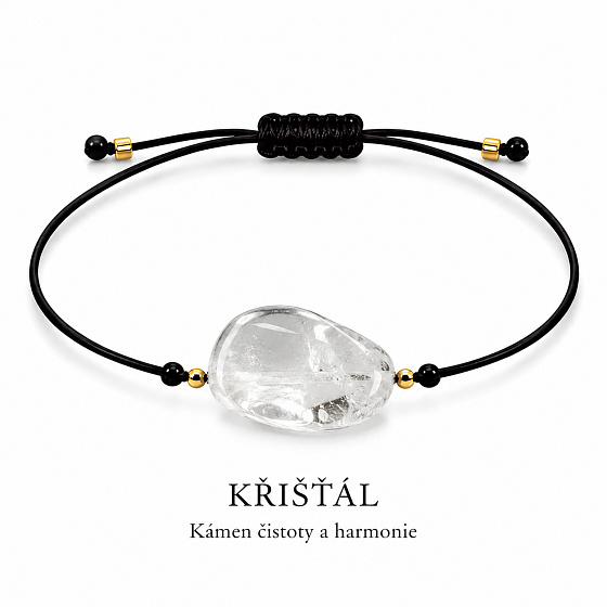 Křišťál – Síla minerálů | Nastavitelný šňůrkový náramek | Symbol křišťálové čistoty