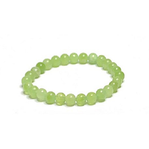 Olivín / Peridot náramok elastický prírodný kameň, guľôčka 6 mm / 16 -17 cm, kameň chrániaci ľudskú auru