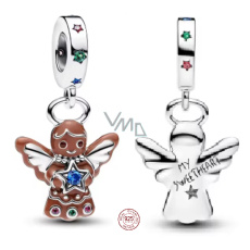 Charm Sterlingové stříbro 925 Sladké vánoce - perníkový anděl s hvězdou, přívěsek na náramek vánoce Charm Sterlingové stříbro 925 Sladké vánoce - perníkový anděl s hvězdou, přívěsek na náramek vánoce