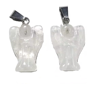 Quartz Angel guardian prívesok prírodný kameň ručne brúsený 2 - 2,2 cm, najdokonalejší liečiteľ