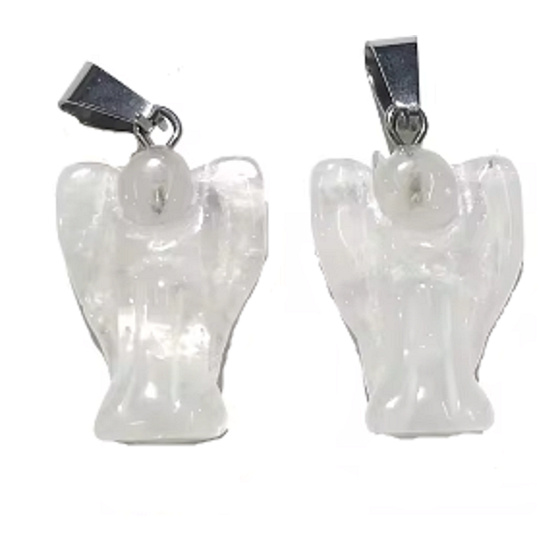 Quartz Angel guardian prívesok prírodný kameň ručne brúsený 2 - 2,2 cm, najdokonalejší liečiteľ