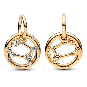 Šarm Striebro 925 pozlátené znamenie zverokruhu Blíženci, prívesok náramok