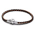 Pletený náramek pro přívěsky charm – černo-hnědý 18 cm