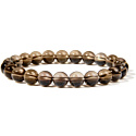 Kremeň Dym náramok elastický prírodný kameň, guľa 8 mm / 16-17 cm, najdokonalejší liečiteľ