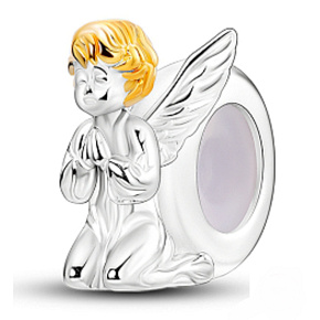 Šarm Striebro 925 Modliaci sa anjel korálek na náramku symbol