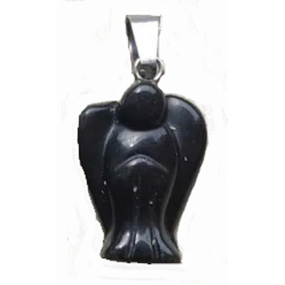 Obsidián čierny anjel strážny prívesok prírodný kameň 2 - 2,2 cm, záchranný kameň