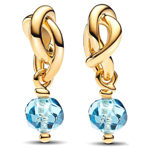 Charm Striebro 925 Prepletený fazetovaný kruh večnosti modrý svetlý, prívesok na náramok symbol marec Charm Striebro 925 Prepletený fazetovaný kruh večnosti modrý svetlý, prívesok na náramok symbol marec