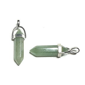 Avanturín kyvadlo šesťuholník prívesok prírodný kameň 41 x 13 mm, kameň šťastia Avanturín kyvadlo šesťuholník prívesok prírodný kameň 41 x 13 mm, kameň šťastia