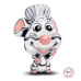Charm Sterlingové stříbro 925 Disney Pixar Ratatouille Remy - malý šéfkuchař, korálek na náramek zvíře