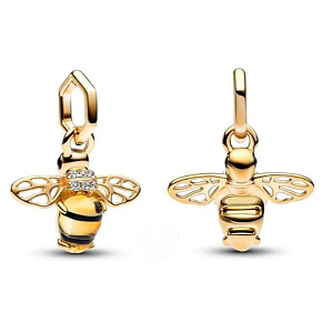 Prívesok Striebro 925 Včela s čiernym a sírne žltým kryštálom - Mini medailón, prívesok na náramok