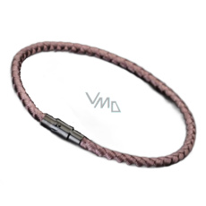 Lanový Magnetický náramek – hnědý 19,5 cm x 4 mm, unisex