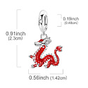 Charm Sterlingové stříbro 925 Dragón - drak, přívěsek na náramek – symbol síly, odvahy a ochrany zvíře