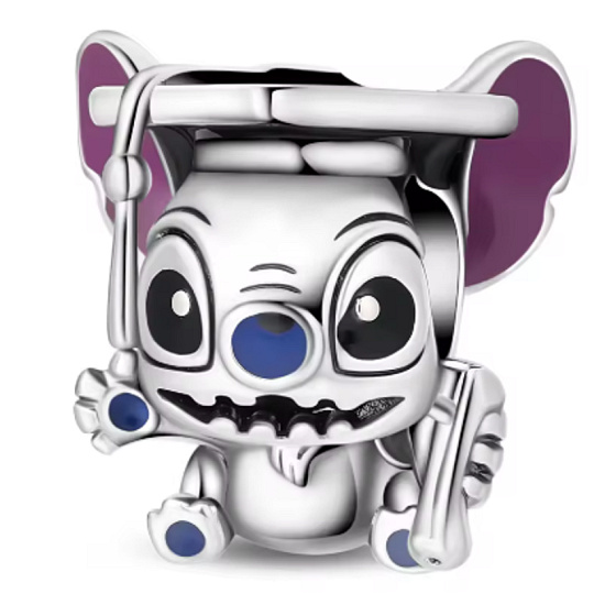 Charm Disney Lilo & Stitch – Stitch absolvent s diplomom | prívesok na náramok