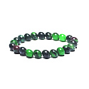 Anyolit / Rubín v náramku Zoisit elastický prírodný kameň, guľôčka 8 mm / 16-17 cm, uľaví v čase smútku