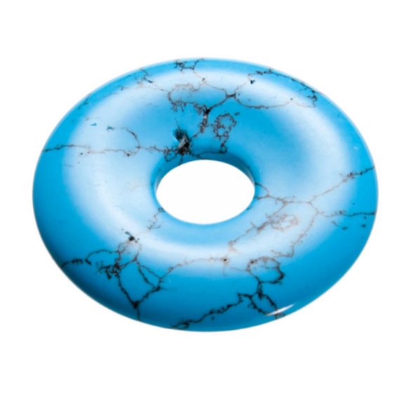 Tyrkenit modrý Donut prírodný kameň 30 mm, kameň mladých ľudí, ktorí hľadajú životný cieľ