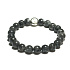 Larvikitový náramok elastický prírodný kameň, guľôčka 8 mm / 16 - 17 cm