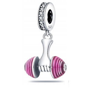 Šarm Striebro 925 Gymnastická činka, športový náramok prívesok