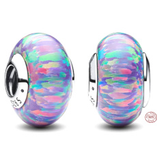 Charm Striebro 925 Opalizujúci fialový prívesok, korálka na náramok symbol Charm Striebro 925 Opalizujúci fialový prívesok, korálka na náramok symbol