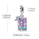 Charm Sterlingové stříbro 925 Tarot – Věž The Tower, přívěsek na náramek symbol