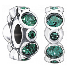 Prívesok Striebro 925 Narodeninový prsteň Máj, kráľovská zelená, korálik na náramku zn