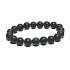 Onyx čierny matný náramok elastický prírodný kameň, guľa 10 mm / 16-17 cm, kameň životnej sily