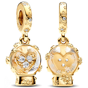 Prívesok zo striebra 925 Snehuliak so srdcom a snehovými vločkami, vianočný náramok