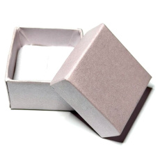 Krabička karton s houbičkou na šperky světle růžová 4 x 4 x 2,5 cm