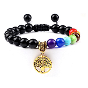 Čakrový náramok Strom života + Obsidián, prírodný kameň, ručne pletený, nastaviteľná veľkosť, 8 mm guľôčka, záchranný kameň Čakrový náramok Strom života + Obsidián, prírodný kameň, ručne pletený, nastaviteľná veľkosť, 8 mm guľôčka, záchranný kameň